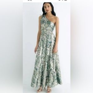 J Crew Collection Dress, Floral Lurex chiffon